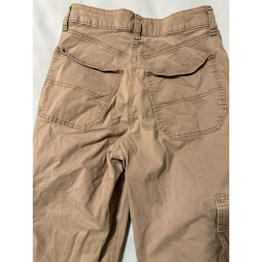 Vintage Y2K Baggy Hollister Tan Wide Leg Cargo Pants Size 6 - Picture 3 of 5